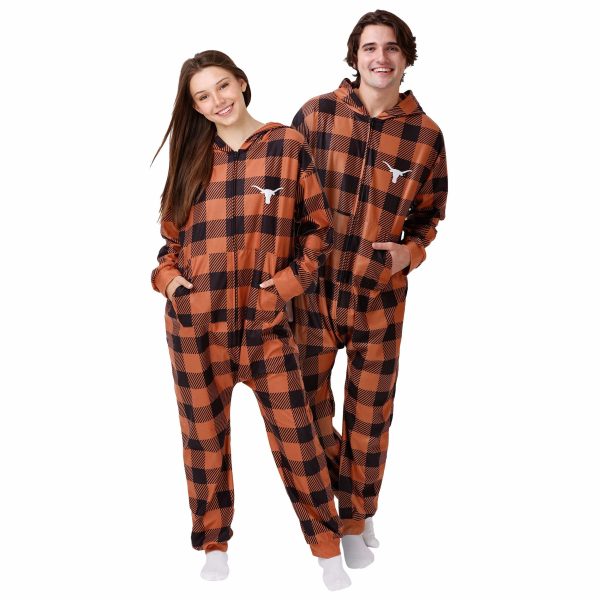 Texas Longhorns NCAA Plaid One Piece Pajamas For Sale